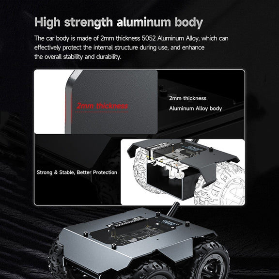 Waveshare WAVE ROVER Flexible Expandable 4WD Mobile Robot Chassis, Onboard ESP32 Module(US Plug)