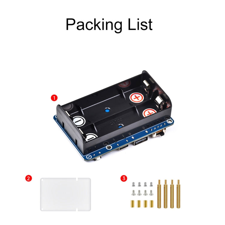 Waveshare 25567 For Raspberry Pi UPS HAT (D), Pogo Pins Connector , Without Battery
