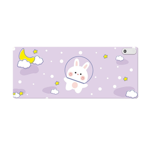 Intelligent Digital Display Timing Heating Mouse Pad Office Desktop Electric Heating Mat, CN Plug, Style:Rabbit 80x33cm
