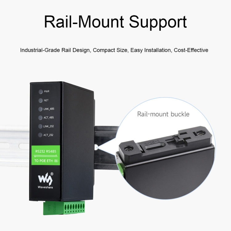 Waveshare RS232 RS485 To RJ45 Ethernet Serial Server, Spec: RS232 RS485 TO ETH (B)