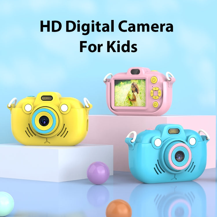 DC502 2.4-Inch 16X Zoom 2.7K Video Recording Children Digital Camera, Color: Blue + 32G(US Plug)