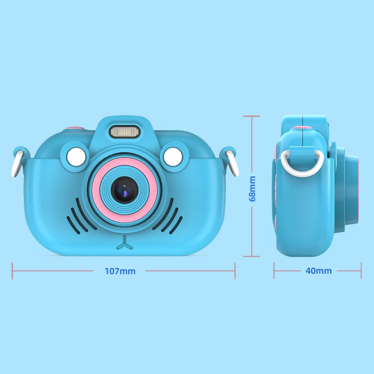 DC502 2.4-Inch 16X Zoom 2.7K Video Recording Children Digital Camera, Color: Blue + 32G(US Plug)