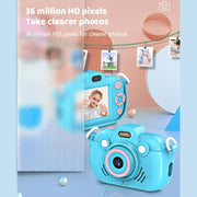 DC502 2.4-Inch 16X Zoom 2.7K Video Recording Children Digital Camera, Color: Blue + 32G(US Plug)