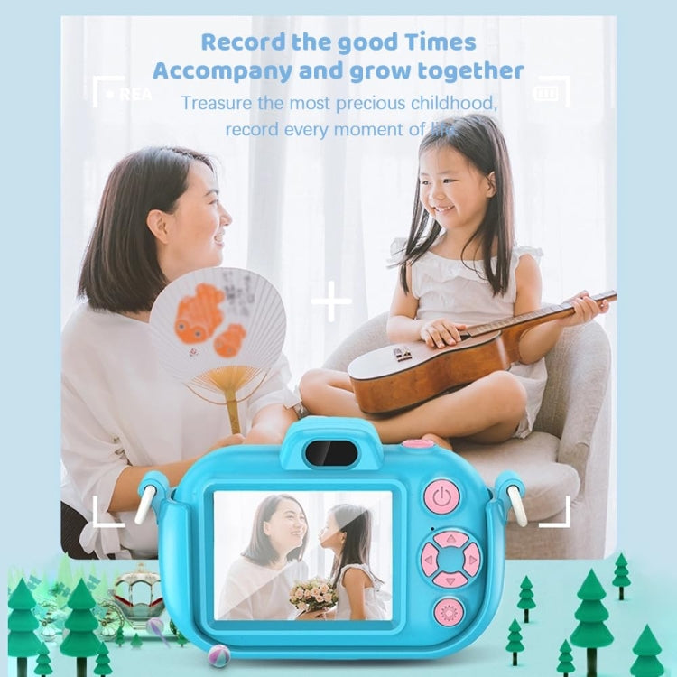 DC502 2.4-Inch 16X Zoom 2.7K Video Recording Children Digital Camera, Color: Blue + 32G(US Plug)