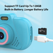 DC502 2.4-Inch 16X Zoom 2.7K Video Recording Children Digital Camera, Color: Blue + 32G(EU Plug)