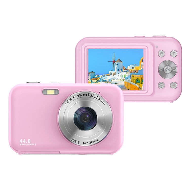 DC406L 2.4-Inch 1080P Mini HD 16X Zoom Digital Camera Home Children Camera AU Plug(Pink)