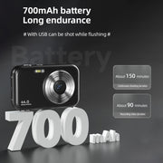 DC406L 2.4-Inch 1080P Mini HD 16X Zoom Digital Camera Home Children Camera AU Plug(Pink)