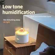 HX-130 Colorful Night Light Planet Desktop Flame Aromatherapy Humidifier, Spec: US Plug(White)
