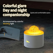 HX-130 Colorful Night Light Planet Desktop Flame Aromatherapy Humidifier, Spec: EU Plug(White)