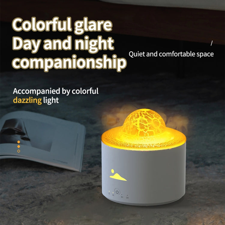 HX-130 Colorful Night Light Planet Desktop Flame Aromatherapy Humidifier, Spec: UK Plug(White)