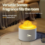 HX-130 Colorful Night Light Planet Desktop Flame Aromatherapy Humidifier, Spec: UK Plug(White)