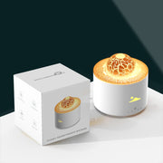 HX-130 Colorful Night Light Planet Desktop Flame Aromatherapy Humidifier, Spec: EU Plug(White)