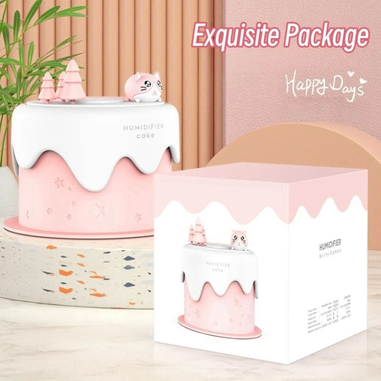 M328 Battery Type Mini Desktop Night Light Cartoon Cake Silent Spray Humidifier(Green)