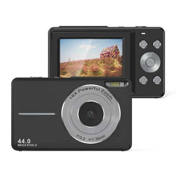 DC403L-AF 2.4-Inch 16X Zoom HD Digital Camera Mini Children Photography Camera UK Plug(Black)