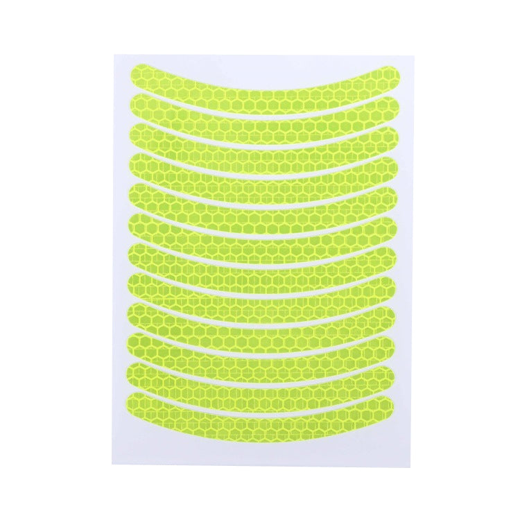 Jg-Phc-12 Children Bicycle Scooter Reflective Sticker Night Warning Riding Contour Sticker(Fluorescence Yellow)