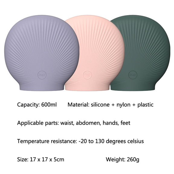 Shell Cartoon Silicone Water Injection Warm Water Bag Hand Warmer(Green)