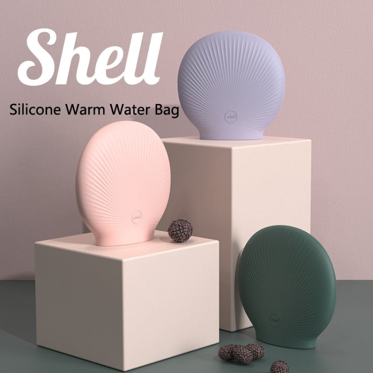 Shell Cartoon Silicone Water Injection Warm Water Bag Hand Warmer(Green)