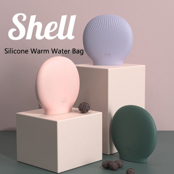 Shell Cartoon Silicone Water Injection Warm Water Bag Hand Warmer(Green)