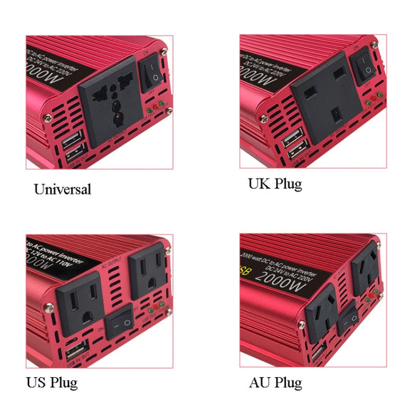 LVYUAN Car Inverter Dual USB Power Converter, Specification: 12V to 220V 2000W