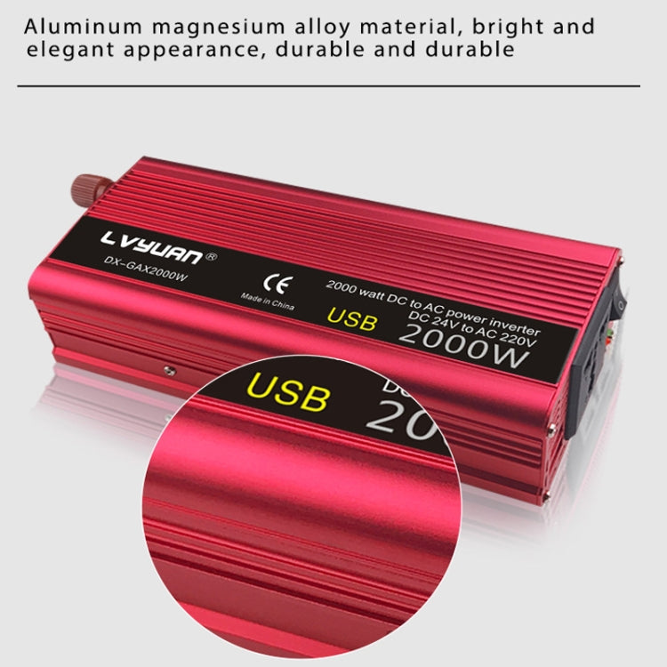 LVYUAN Car Inverter Dual USB Power Converter, Specification: 12V to 220V 2000W