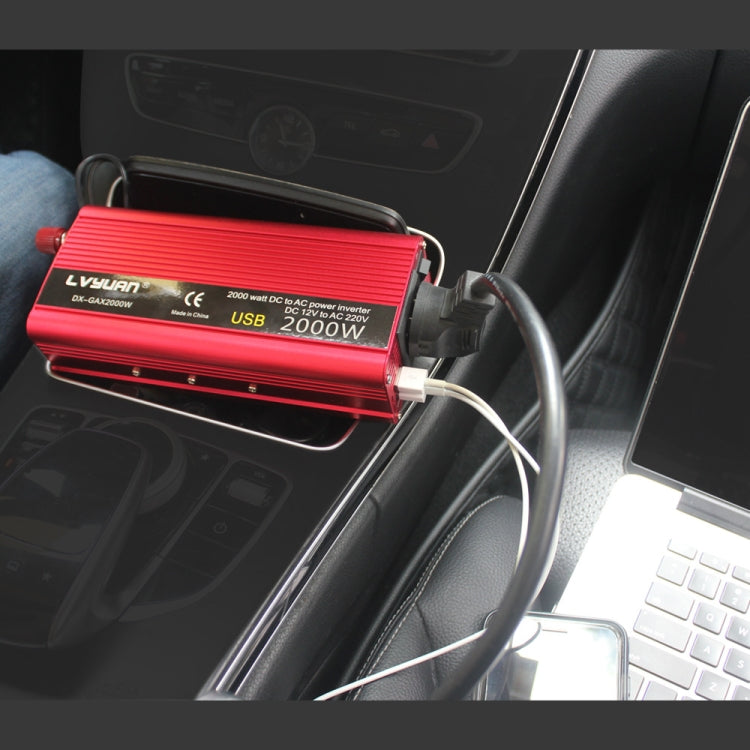 LVYUAN Car Inverter Dual USB Power Converter, Specification: 12V to 220V 2000W
