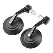 Motorcycle Electric Vehicle Modified Accessories Retro Circular CNC Hand Mirror Rear View Mirror(Black)
