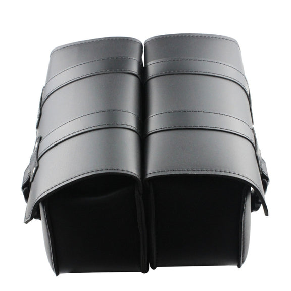 Motorcycle Side Box Package Fast Demolition Triangle Side Bag Leather Cycling Bag(Black)