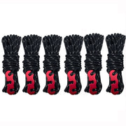 4m x 6 Rolls Outdoor Camping Tent Canopy Wind Rope Luminous Multi-Function Wind Rope Buckle Tent Fixed Rope( S Buckle-Black)