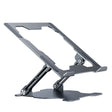 Integrated Foldable Laptop Stand Hollow Heat-Dissipating Flat Desktop Stand(Deep Space Gray) - Laptop Stand by PMC TechLife | Online Shopping South Africa | PMC TechLife | Buy Now Pay Later Mobicred