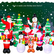 Santa Claus Christmas Tree Snowman Inflatable LED Luminous Christmas Ornaments, US Plug(QM0104-1.8M)