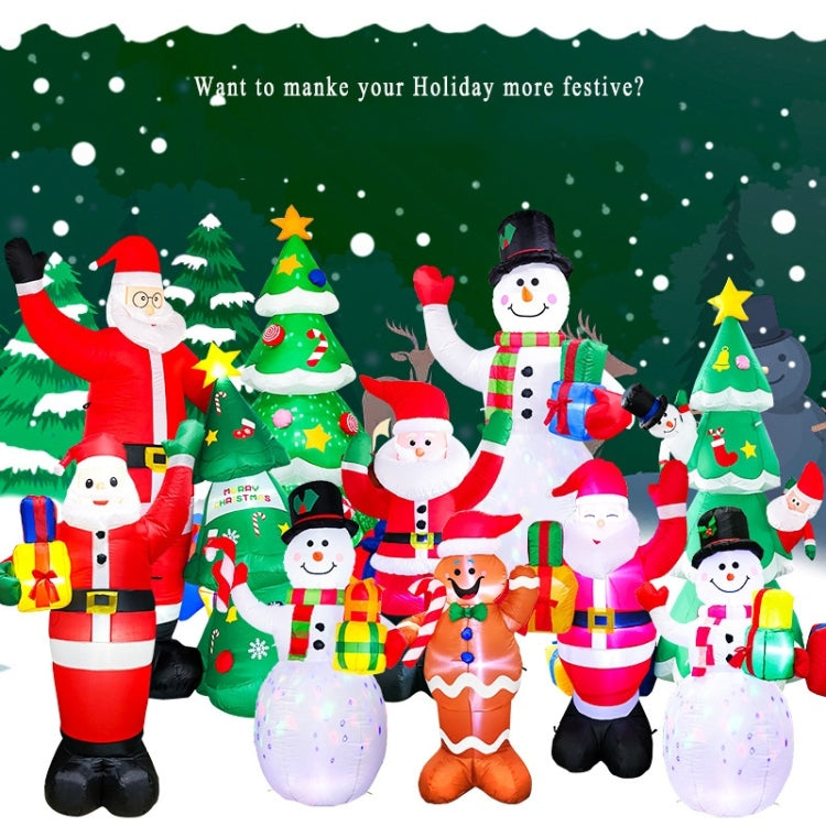 Santa Claus Christmas Tree Snowman Inflatable LED Luminous Christmas Ornaments, US Plug(QM0104-1.8M)