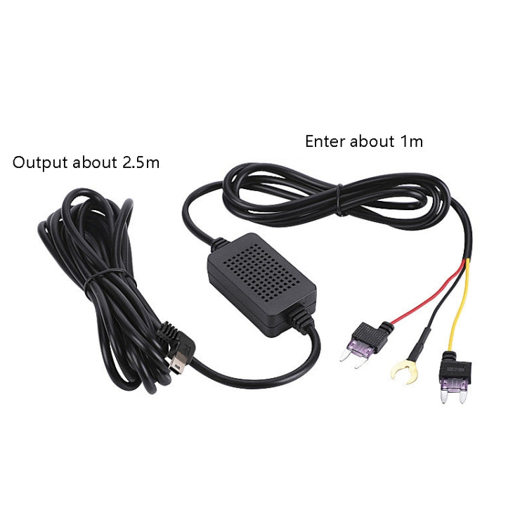 H516 Recording Step-down Line Shrinkage Video Car Charger Line Parking Monitoring Three-Core Power Cord, Model: With Fuse(Micro Right Elbow)