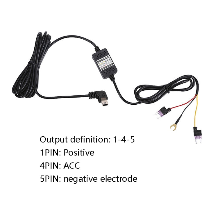 H516 Recording Step-down Line Shrinkage Video Car Charger Line Parking Monitoring Three-Core Power Cord, Model: With Fuse(Micro Right Elbow)