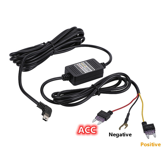 H516 Recording Step-down Line Shrinkage Video Car Charger Line Parking Monitoring Three-Core Power Cord, Model: Without Fuse(Micro Right Elbow)