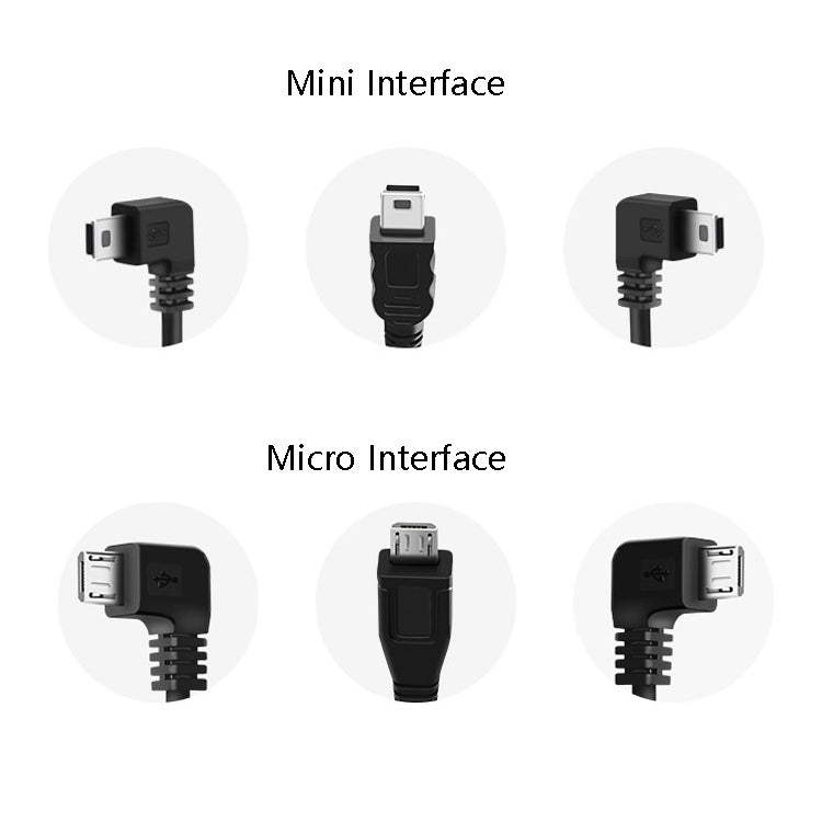 H519 Car Charger Driving Recorder Power Cord Dual USB With Display Charging Line, Specification: Mini Right Elbow