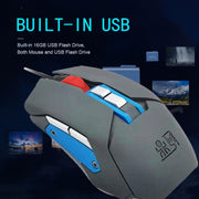 MOS9T 9 Keys 1600DPI Custom Mouse Built-in U Disk + Temperature Humidity Sensor, Cable Length: 2m