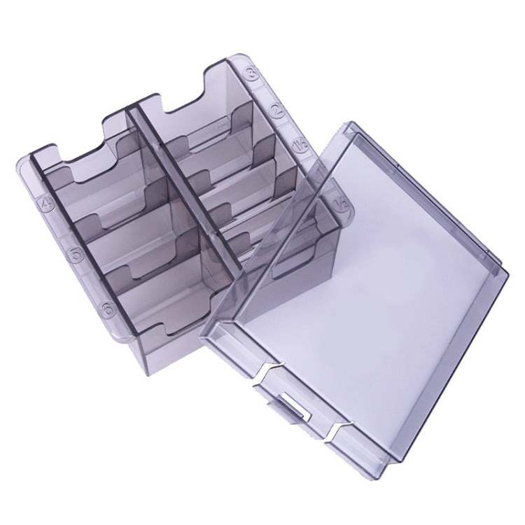 S8035 Clipper Fiber Comb Storage Box Hair Salon Limit Comb Computer Storage Box(Transparent Black)