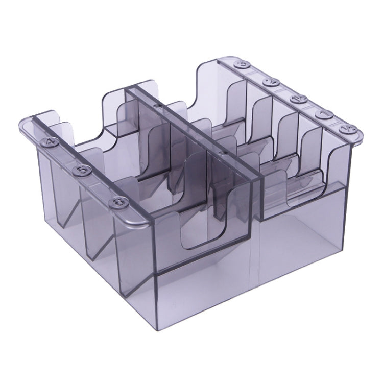 S8035 Clipper Fiber Comb Storage Box Hair Salon Limit Comb Computer Storage Box(Transparent Black)