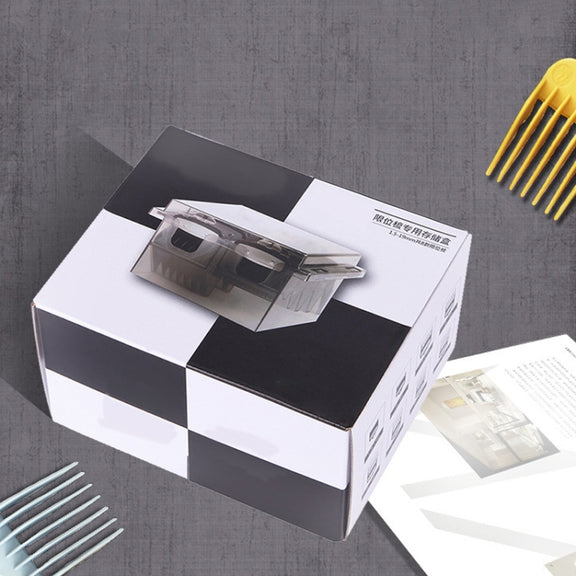 S8035 Clipper Fiber Comb Storage Box Hair Salon Limit Comb Computer Storage Box(Transparent Black)