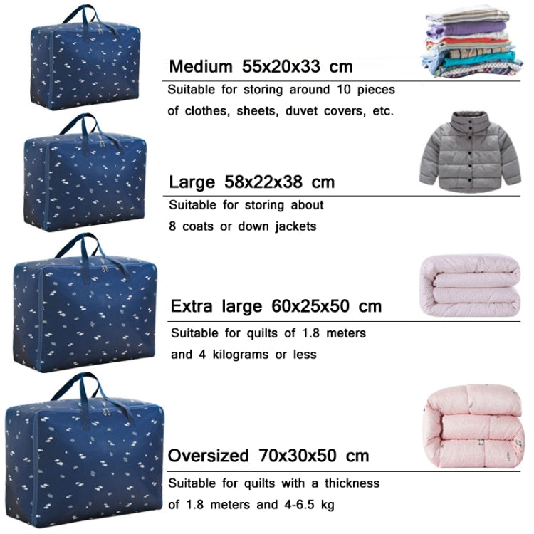 Oxford Cloth Quilt Moisture-Proof & Water-resistant Storage Bag Zipper Portable Moving Luggage Bag, Specification: 55x33x20cm(Pink Square)