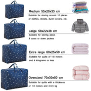 Oxford Cloth Quilt Moisture-Proof & Water-resistant Storage Bag Zipper Portable Moving Luggage Bag, Specification: 55x33x20cm(Pink Square)