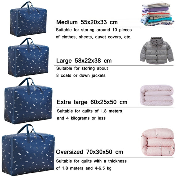 Oxford Cloth Quilt Moisture-Proof & Water-resistant Storage Bag Zipper Portable Moving Luggage Bag, Specification: 55x33x20cm(Pink Square)
