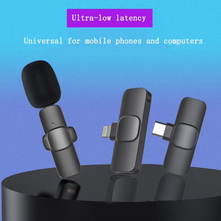 Lavalier Wireless Microphone Mobile Phone Live Video Shooting Small Microphone, Specification: 8 Pin Direct 1 To 2