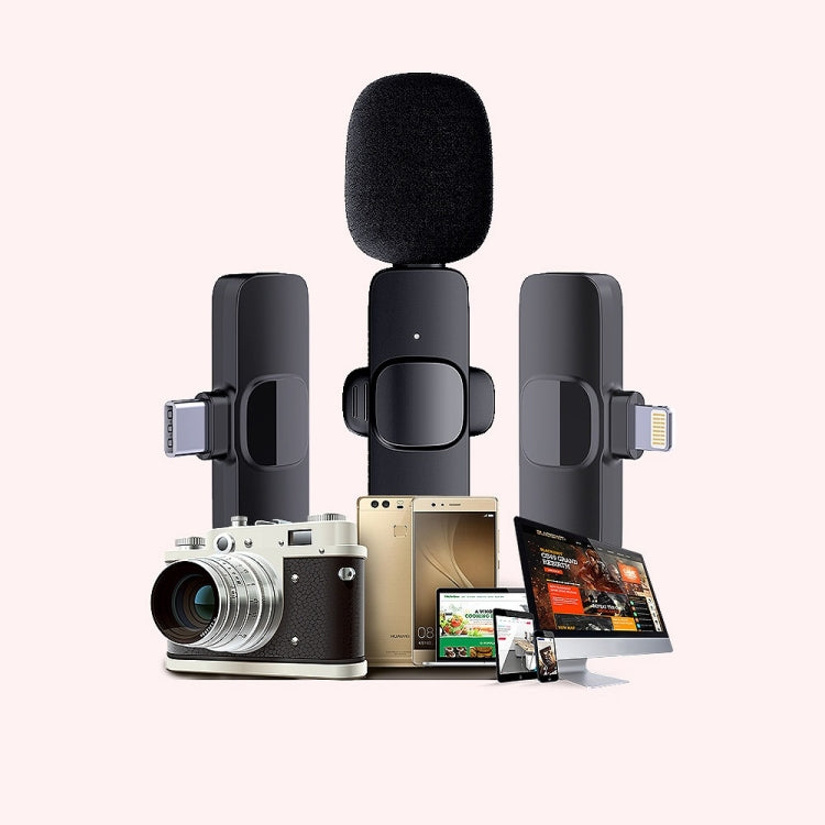 Lavalier Wireless Microphone Mobile Phone Live Video Shooting Small Microphone, Specification: 8 Pin Direct 1 To 2