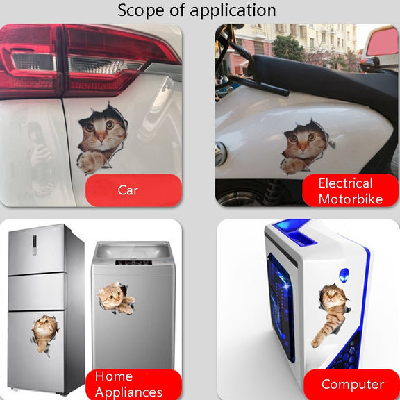 Style 2 Small 3D Stereo Cat Car Sticker Car Body Scratches And Occlusion Stickers