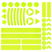 Motorcycle Bicycle broach Reflective Sticker Children Balance Scooter Luminous Sticker(Triangular Fluorescent Yellow)