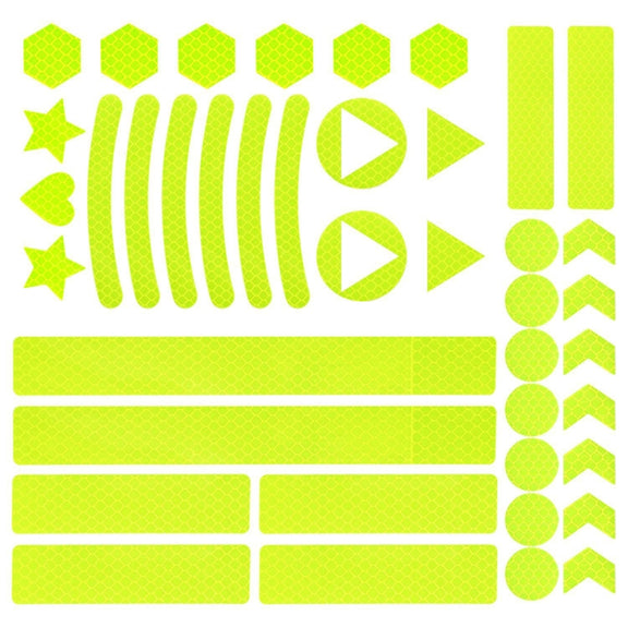 Motorcycle Bicycle broach Reflective Sticker Children Balance Scooter Luminous Sticker(Triangular Fluorescent Yellow)