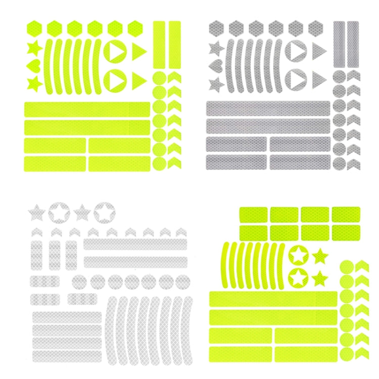Motorcycle Bicycle broach Reflective Sticker Children Balance Scooter Luminous Sticker(Five-angle Star Fluorescent Yellow)