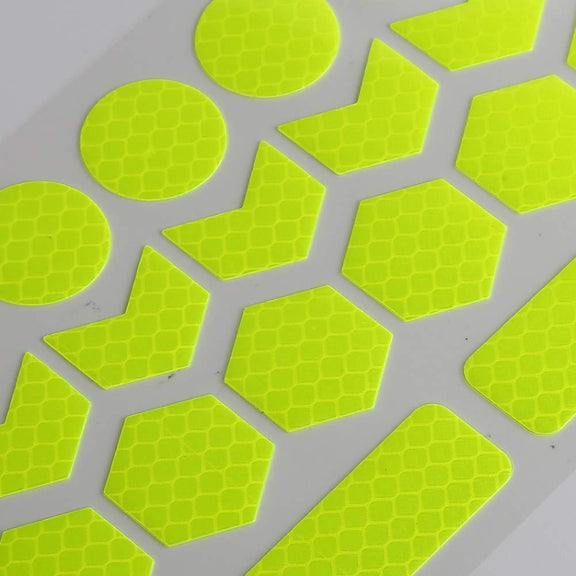 Motorcycle Bicycle broach Reflective Sticker Children Balance Scooter Luminous Sticker(Triangular Fluorescent Yellow)