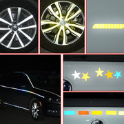 Motorcycle Bicycle broach Reflective Sticker Children Balance Scooter Luminous Sticker(Five-angle Star White)